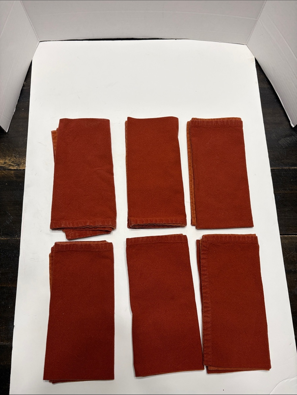 Two-Tone Rust Orange Dinner Napkin